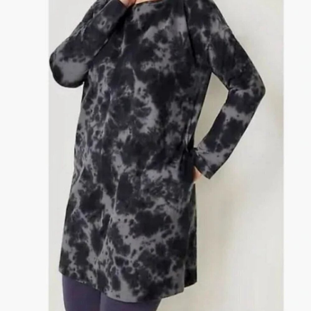 J. Jill Tie Dye Cotton Cloud Long Sleeve Dress